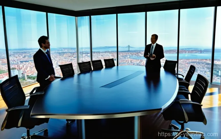 협력적 창의성의 비즈니스 모델 혁신 - **Prompt:** A dynamic, sunlit interior of a modern Portuguese innovation hub, reminiscent of a vibra...