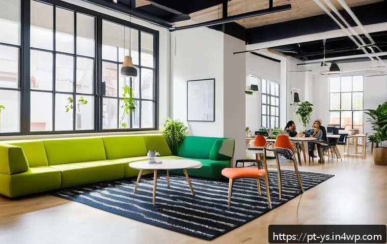 협력적 창의성을 위한 환경 조성하기 - A bright, modern coworking space designed for creative teamwork in a Brazilian urban setting, featur...